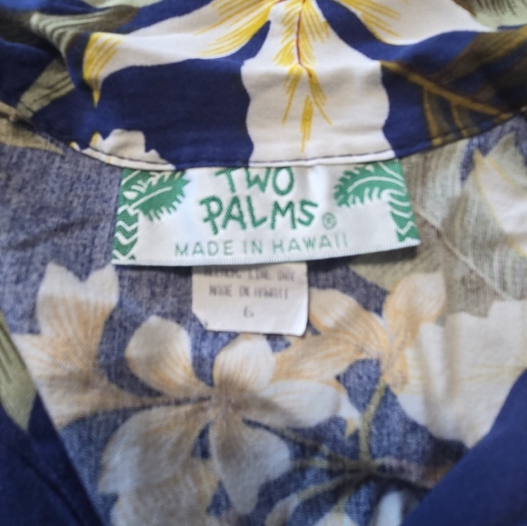Two Palms for boys in navy blue rayon and Hawaiian orchid - Picture 5 of 5